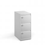 Steel 3 drawer executive filing cabinet 1016mm high - white DEF3WH