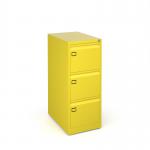 Steel 3 drawer executive filing cabinet 1016mm high - yellow DEF3YE