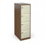 Steel 4 drawer executive filing cabinet 1321mm high - coffeecream DEF4C