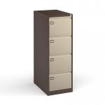 Steel 4 drawer executive filing cabinet 1321mm high - coffee/cream DEF4C