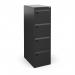 Steel 4 drawer executive filing cabinet 1321mm high - black DEF4K