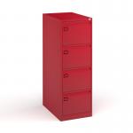 Steel 4 drawer executive filing cabinet 1321mm high - red DEF4R
