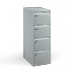 Steel 4 drawer executive filing cabinet 1321mm high - silver DEF4S