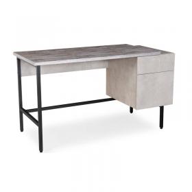 Delphi home office workstation with integrated pedestal  Concrete grey with black frame DELWS-K