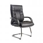 Derby high back visitors chair - black faux leather DER100C1-BLK