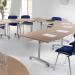 Rectangular deluxe flip top meeting table with black frame 1200mm x 800mm - Barcelona Walnut DFLP12-K-BW