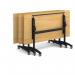 Rectangular deluxe flip top meeting table with black frame 1200mm x 800mm - Barcelona Walnut DFLP12-K-BW