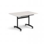 Rectangular deluxe flip top meeting table with black frame 1200mm x 800mm - Light Grey DFLP12-K-LG