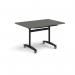 Rectangular deluxe flip top meeting table with black frame 1200mm x 800mm - Onyx Grey DFLP12-K-OG