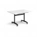 Rectangular deluxe flip top meeting table with black frame 1200mm x 800mm - white DFLP12-K-WH