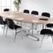 Rectangular deluxe fliptop meeting table with silver frame 1200mm x 800mm - grey oak DFLP12-S-GO