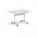 Rectangular deluxe flip top meeting table with silver frame 1200mm x 800mm - Light Grey DFLP12-S-LG