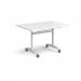 Rectangular deluxe flip top meeting table with white frame 1200mm x 800mm - white DFLP12-WH-WH