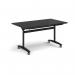 Rectangular deluxe flip top meeting table with black frame 1400mm x 800mm - Black DFLP14-K-BK