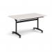 Rectangular deluxe flip top meeting table with black frame 1400mm x 800mm - Light Grey DFLP14-K-LG