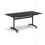 Rectangular deluxe flip top meeting table with black frame 1600mm x 800mm -Black DFLP16-K-BK