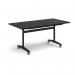 Rectangular deluxe flip top meeting table with black frame 1600mm x 800mm -Black DFLP16-K-BK
