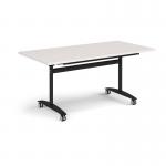 Rectangular deluxe flip top meeting table with black frame 1600mm x 800mm -Light Grey DFLP16-K-LG