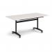 Rectangular deluxe flip top meeting table with black frame 1600mm x 800mm -Light Grey DFLP16-K-LG