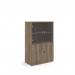 Deluxe combination unit with glass upper doors 1600mm high with 3 shelves - Nebraska Oak DG16NO