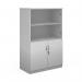 Deluxe combination unit with glass upper doors 1600mm high with 3 shelves - white DG16WH