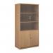 Deluxe combination unit with glass upper doors 2000mm high with 4 shelves - beech DG20B