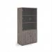 Deluxe combination unit with glass upper doors 2000mm high with 4 shelves - Grey Oak DG20GO