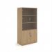 Deluxe combination unit with glass upper doors 2000mm high with 4 shelves - Kendal Oak DG20KO