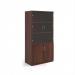 Deluxe combination unit with glass upper doors 2000mm high with 4 shelves - Walnut DG20W