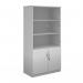 Deluxe combination unit with glass upper doors 2000mm high with 4 shelves - white DG20WH