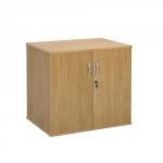 Deluxe double door desk high cupboard 600mm deep - oak