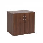 Deluxe double door desk high cupboard 600mm deep - walnut DHCCW