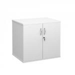 Deluxe double door desk high cupboard 600mm deep - white