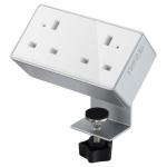 Desktop Power Module 2x 240v UK Sockets White DM101S2-WH