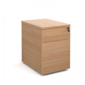 Deluxe 2 drawer mobile pedestal 600mm deep - beech DMP2B