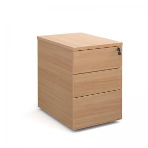 Deluxe 3 drawer mobile pedestal 600mm deep - beech DMP3B