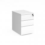 Deluxe 3 drawer mobile pedestal 600mm deep - white