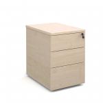 Deluxe 3 drawer mobile pedestal 600mm deep - maple