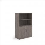 Deluxe combination unit with open top 1600mm high with 3 shelves - Grey Oak DO16GO