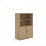 Deluxe combination unit with open top 1600mm high with 3 shelves - Kendal Oak DO16KO