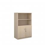 Deluxe combination unit with open top 1600mm high with 3 shelves - maple