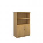 Deluxe combination unit with open top 1600mm high with 3 shelves - oak