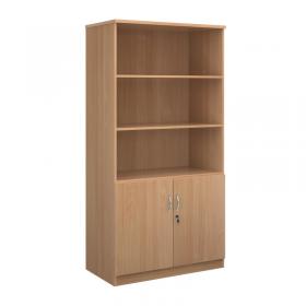 Deluxe combination unit with open top 2000mm high with 4 shelves - beech DO20B