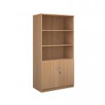 Deluxe combination unit with open top 2000mm high with 4 shelves - beech