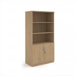 Deluxe combination unit with open top 2000mm high with 4 shelves - Kendal Oak DO20KO