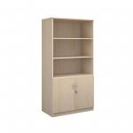 Deluxe combination unit with open top 2000mm high with 4 shelves - maple