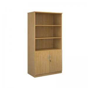 Image of Deluxe combination unit with open top 2000mm high with 4 shelves - oak