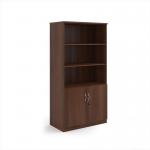 Deluxe combination unit with open top 2000mm high with 4 shelves - Walnut DO20W