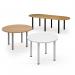 Circular chrome radial leg meeting table 1000mm - beech DRL1000C-C-B