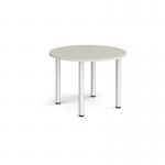 Circular chrome radial leg meeting table 1000mm - Light Grey DRL1000C-C-LG